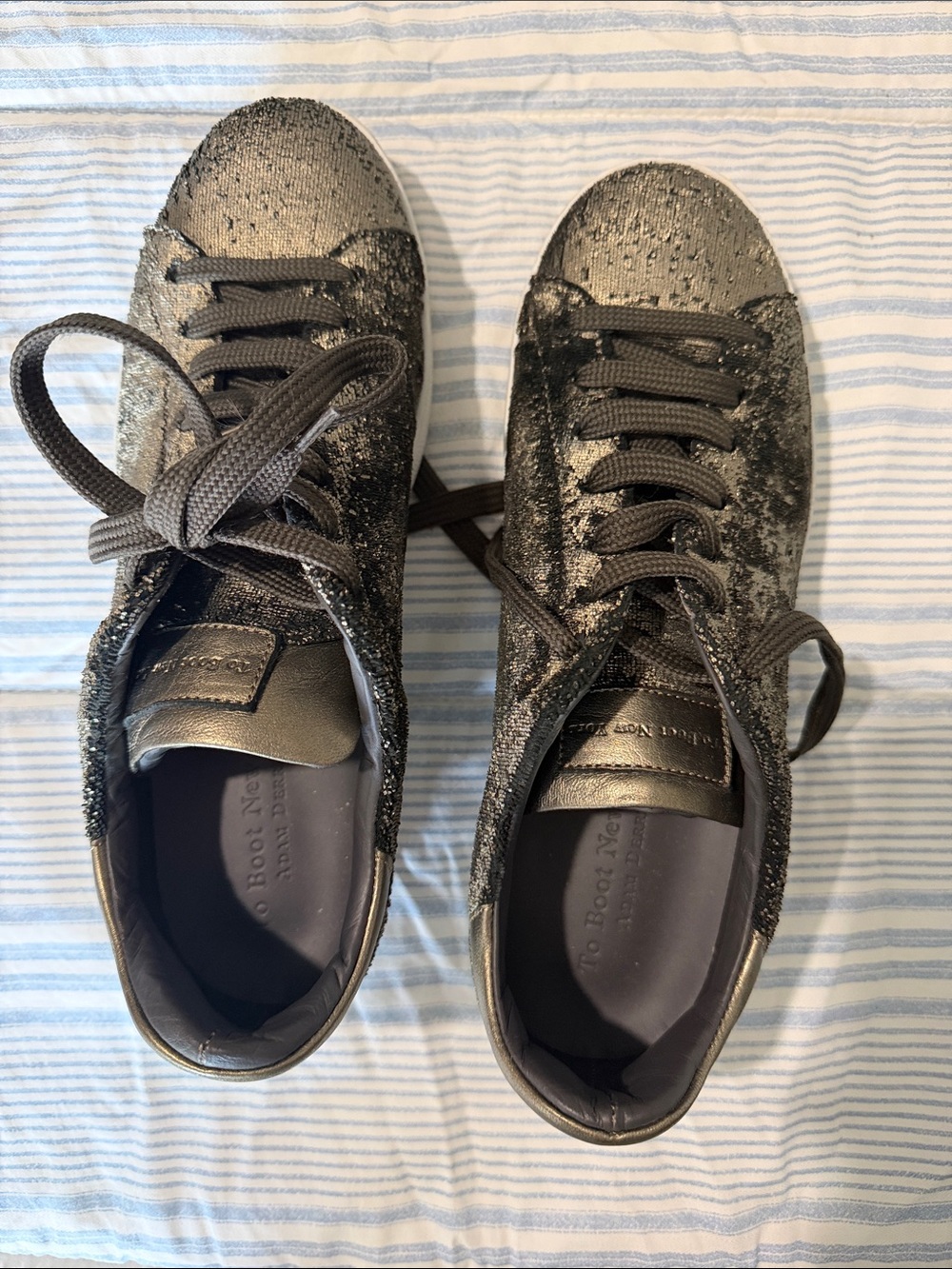 To Boot New York Adam Derrick Black Metallic Sneakers Size 9